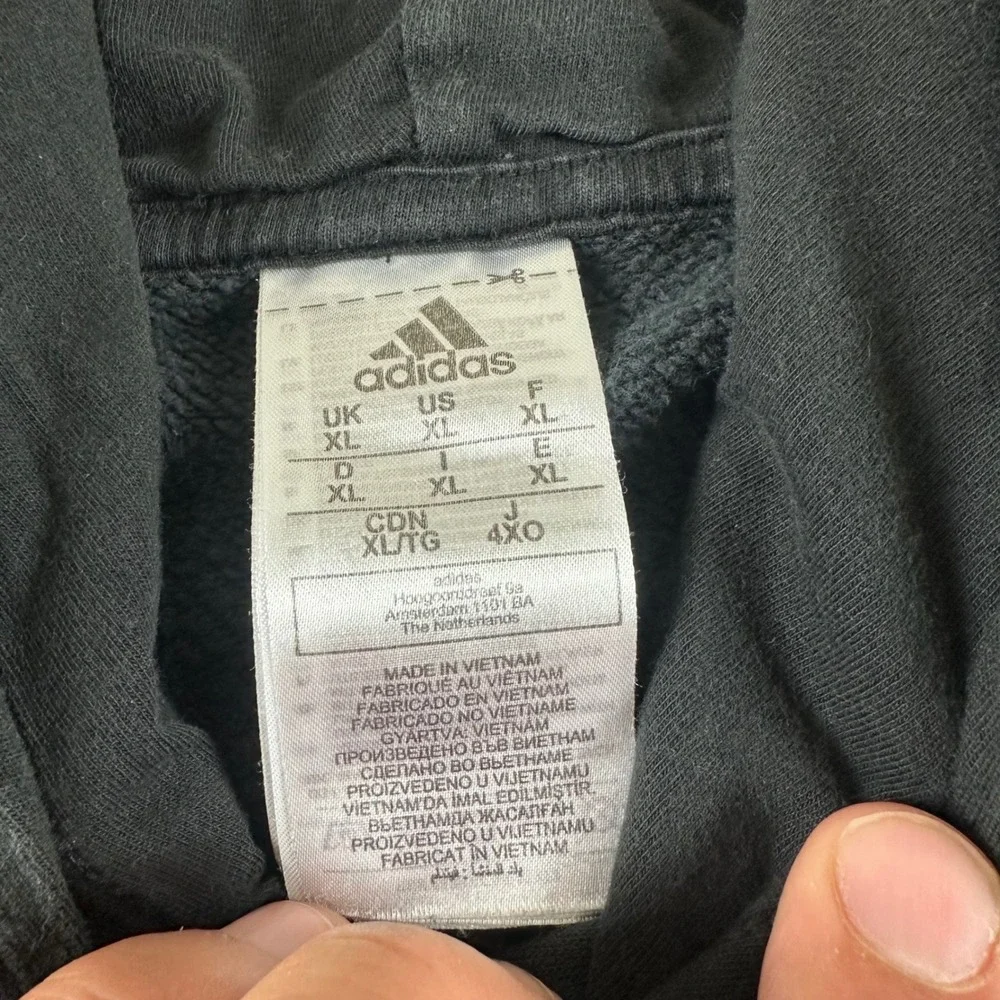 Adidas Mens XL Hoodie Black Pullover Camo‎ Logo Sweatshirt Athleisure